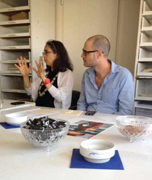 גלית גאון ויריב ברנבלום בפגישת הצגת הפרויקט