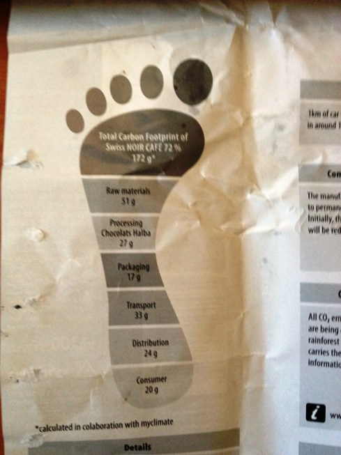 טביעת הרגל הפחמנית של השוקולד.